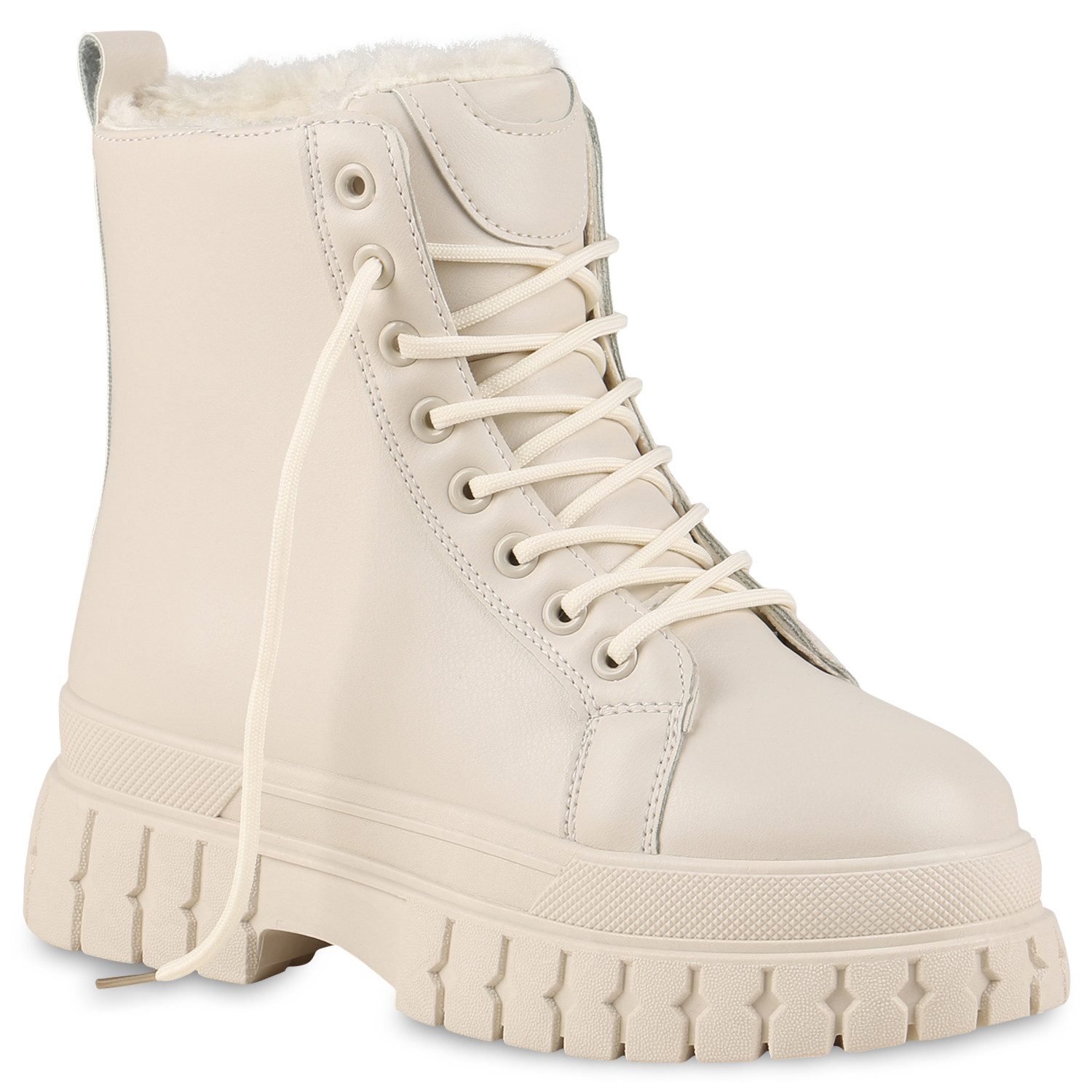 VAN HILL 837922 Plateaustiefelette Damen Stiefeletten Leah Trendy Plateau Boots mit Blockabsatz
