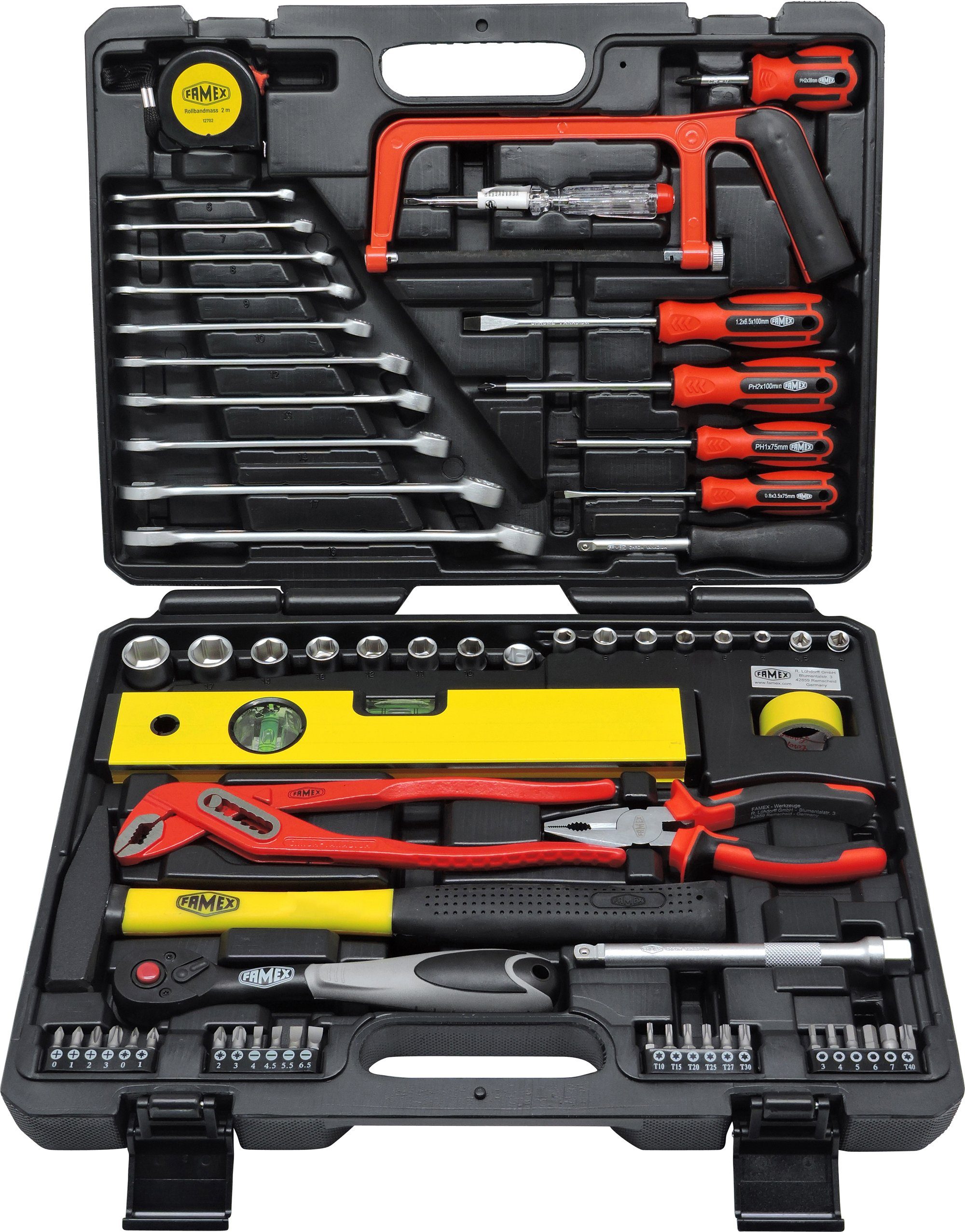 67-St), Werkzeug Werkzeugset Set, Werkzeugkoffer für 145-48 Heimwerker gefüllt (Komplett, mit den FAMEX