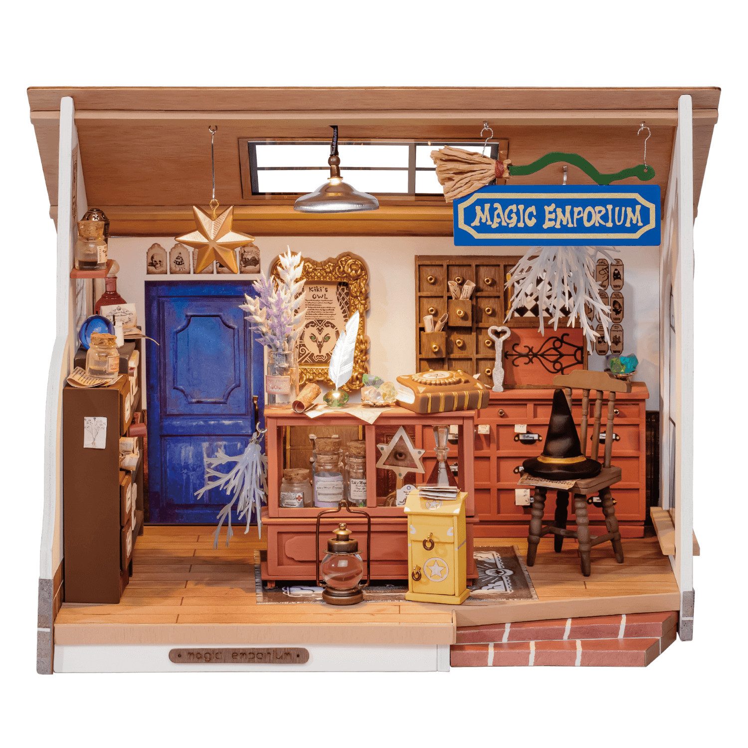 Robotime 3D-Puzzle Kikis Zauberladen Miniaturhaus, 148 Puzzleteile