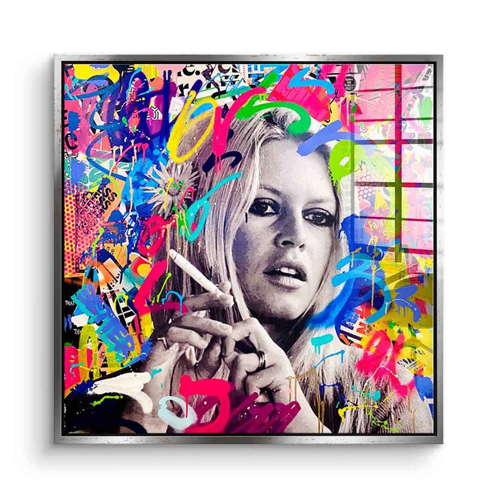 DOTCOMCANVAS® Acrylglasbild ICONIC BB - Acrylglas, Acrylglasbild ICONIC BB Brigitte Bardot Pop Art Portrait Wandbild