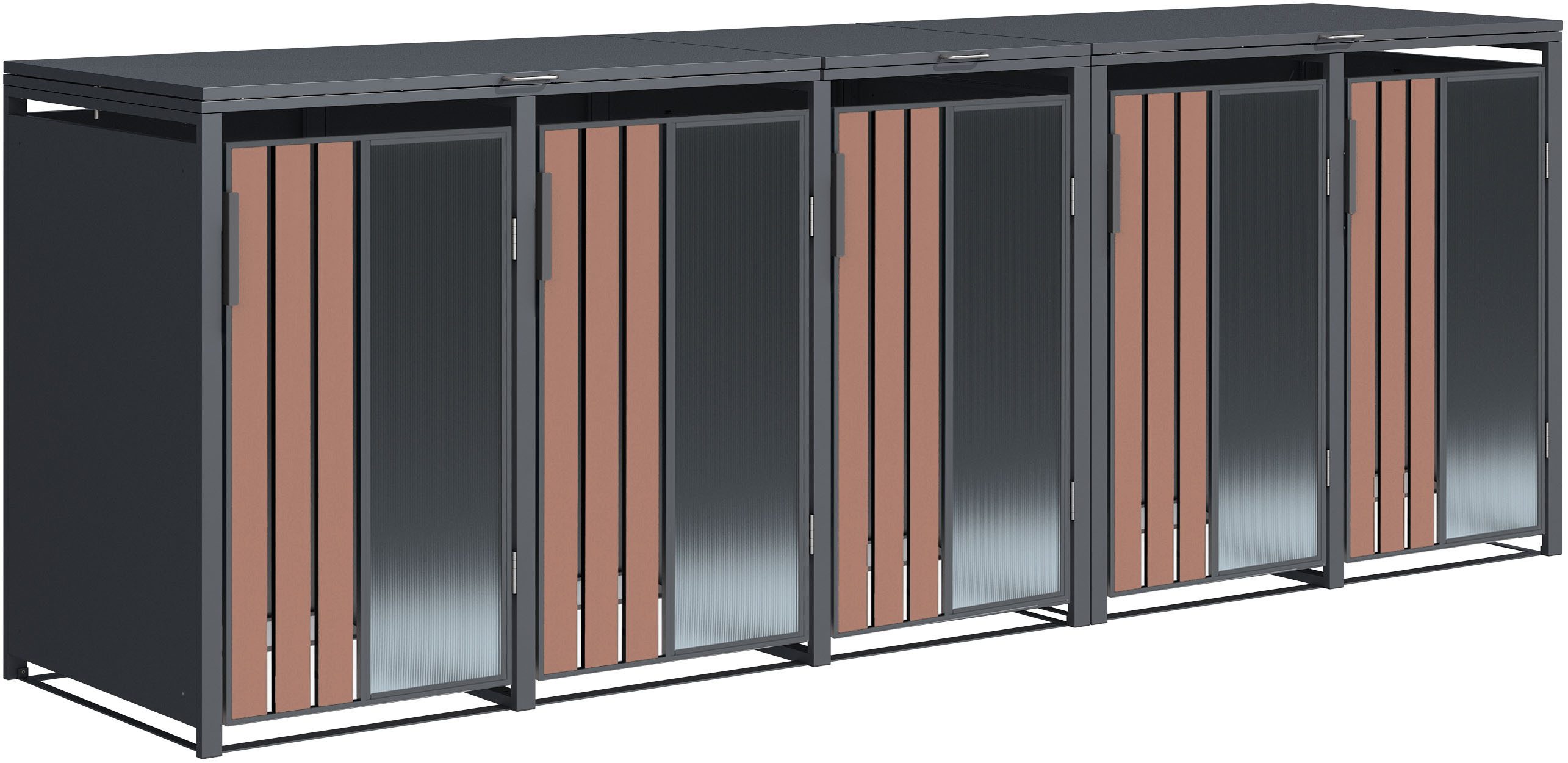 WESTMANN Mülltonnenbox Status 5, BxTxH: 330x80x116 cm, für 5x240 L Mülltonnen