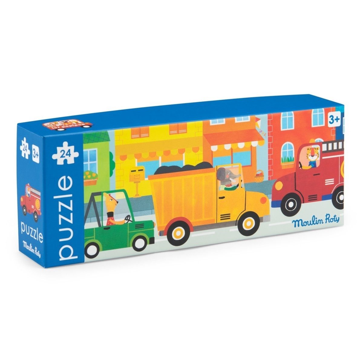 Moulin Roty Puzzle Popipop Puzzle Fahrzeuge (24 Teile) für Kinder mit Motiv Fahrzeuge, 24 Puzzleteile, Puzzle