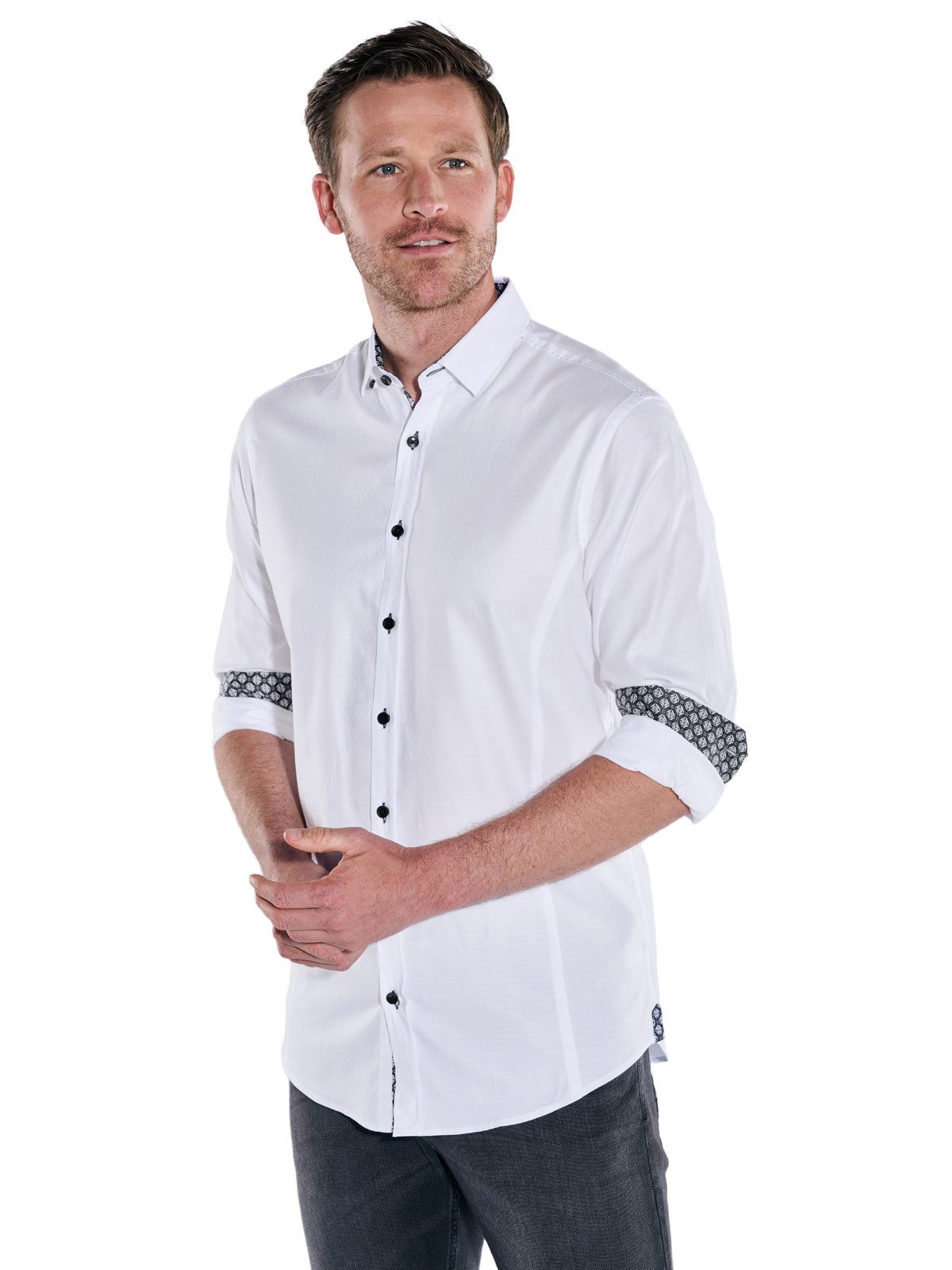 ENGBERS GERMANY Langarmhemd ENGBERS GERMANY Herren Hemd uni, Reinweiss günstig online kaufen