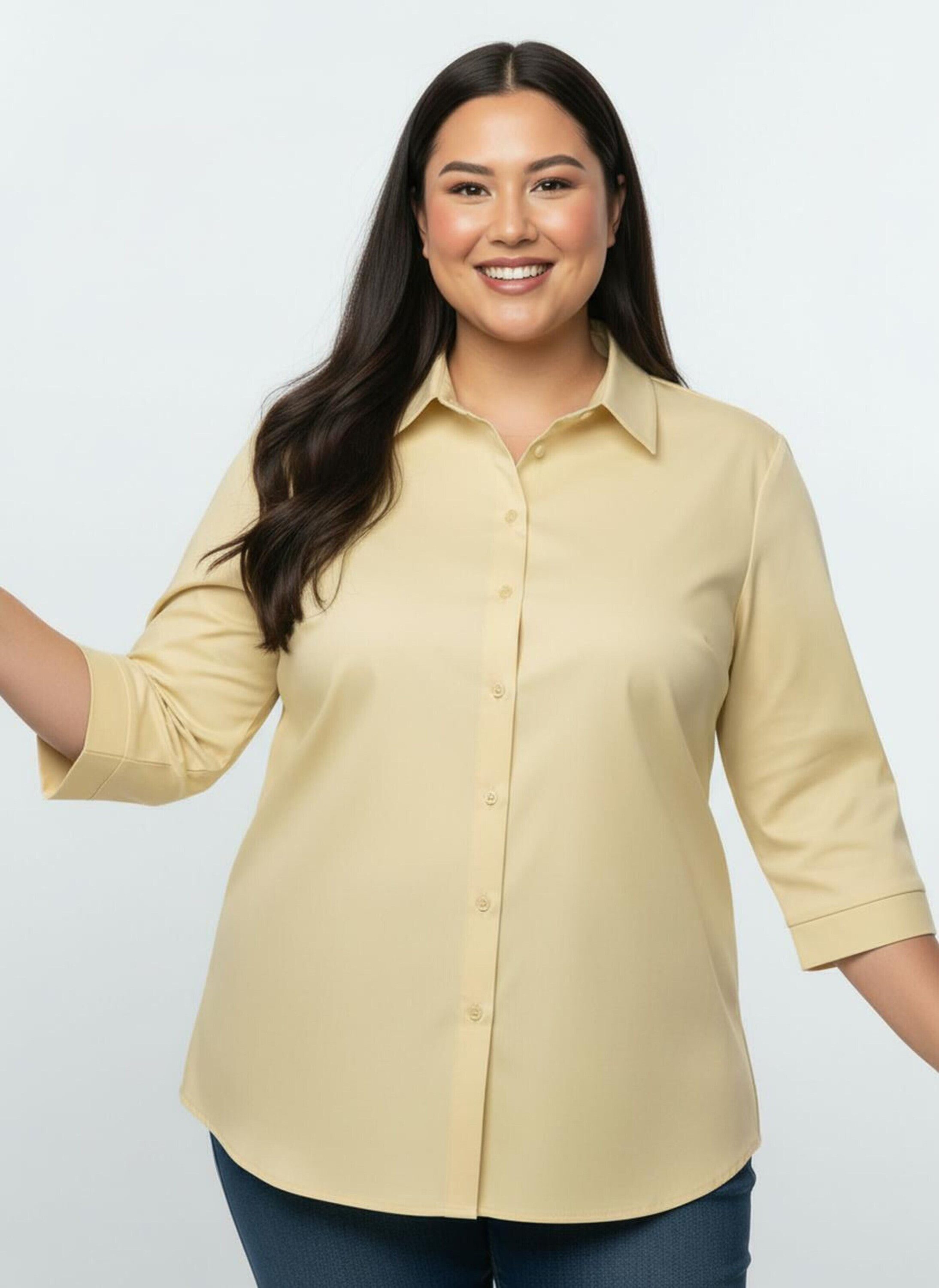 Sieh an! Klassische Bluse Bluse 3/4-Arm