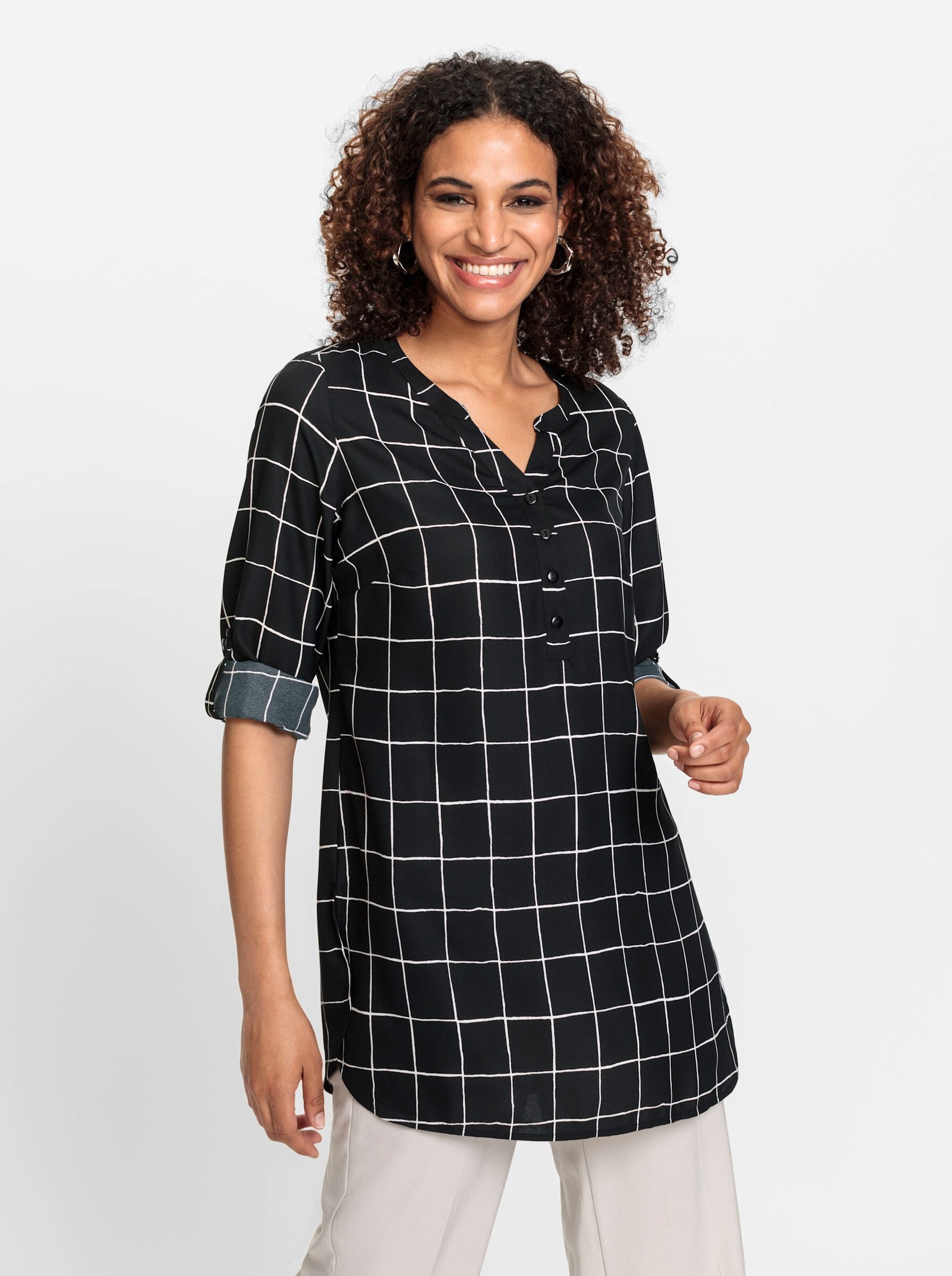 Klassische Bluse Bluse Langarm