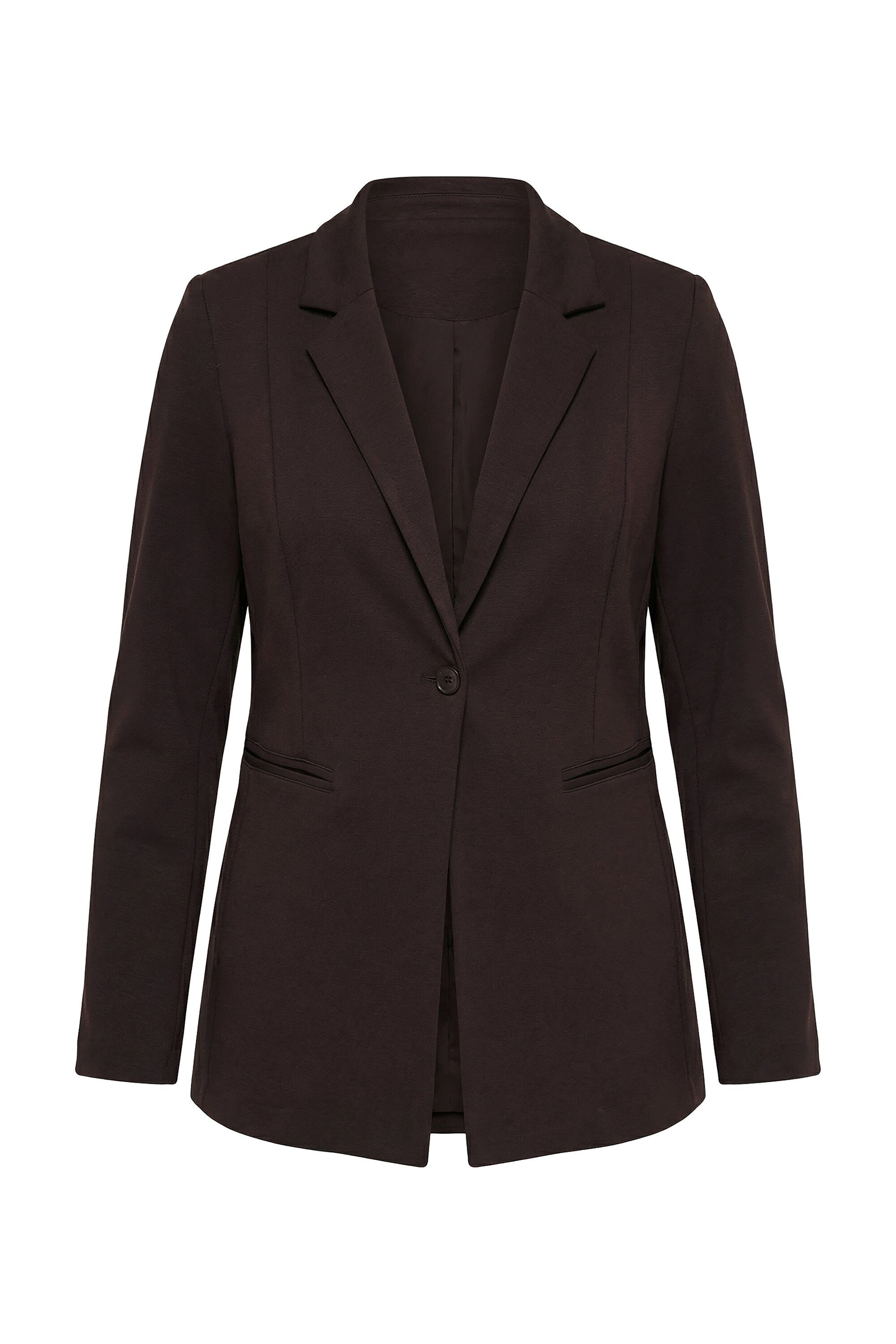 Ulla Popken Jerseyblazer Blazer Punto di Roma A-Linie Reverskragen Stretch