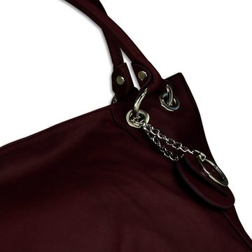 Toscanto Schultertasche Toscanto Damen Schultertasche (Schultertasche), Damen Schultertasche, Henkeltasche Leder, bordeaux rot, Größe ca. 42cm