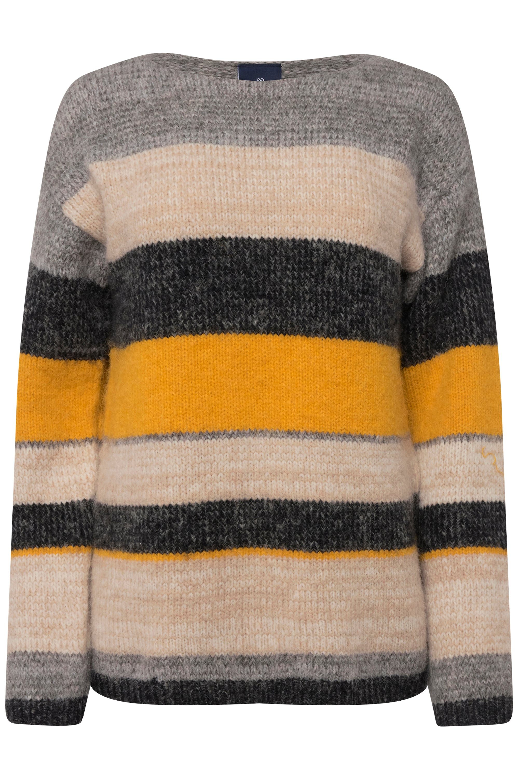 Laurasøn Fleecepullover Pullover Ringelstrick Wollanteil Rundhals günstig online kaufen