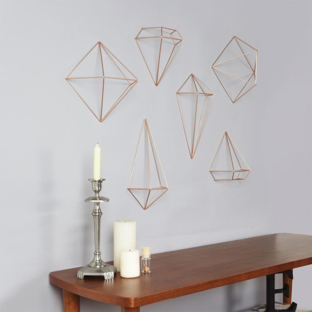 Umbra Wanddekoobjekt Prisma 3er Set Kupfer