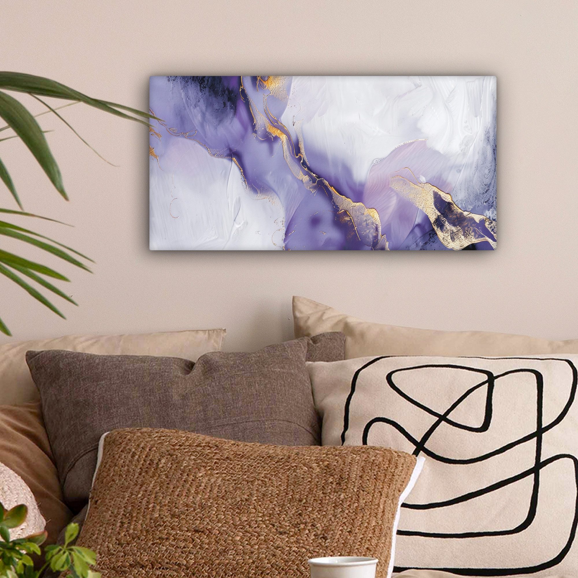 OneMillionCanvasses® Leinwandbild Panorama Lila - Modern günstig online kaufen