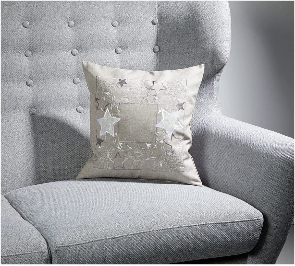 texpot Kissenhülle Stickerei Stern Kissenbezug Weihnachten Advent, (1 Stück günstig online kaufen