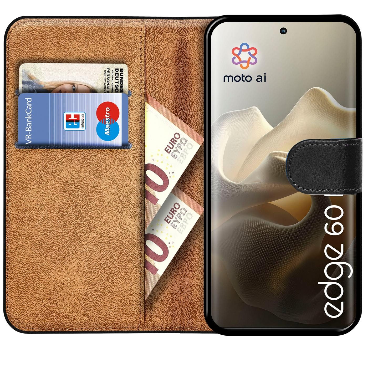 CoolGadget Handyhülle Wallet Klapp Tasche Book Case für Motorola Edge 60 Pro, Hülle Klapphülle Flip Cover Etui Schutzhülle