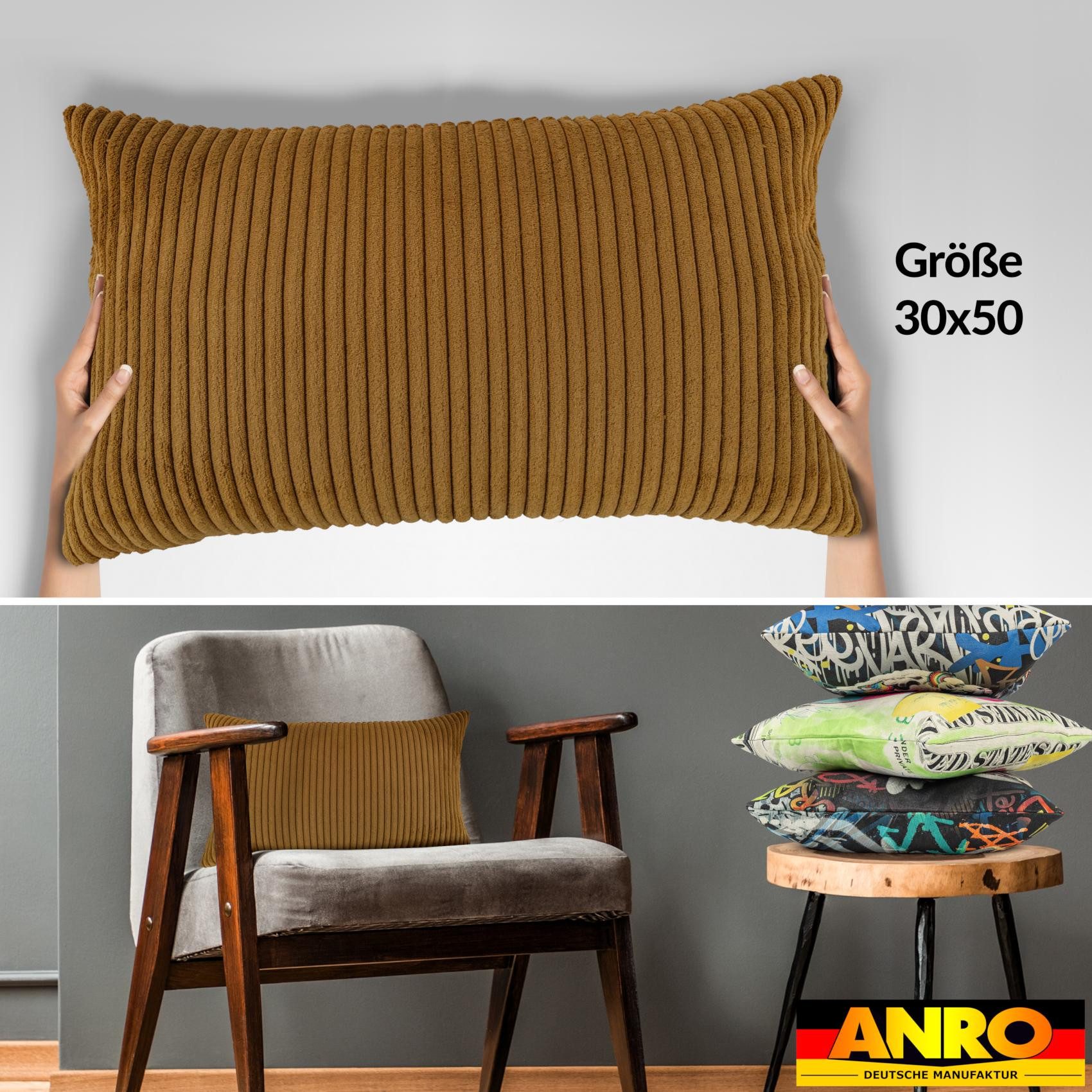 ANRO Dekokissen Kissenhülle MIT oder OHNE Füllung Kissenbezug Zierkissen, Kissenhülle in 40x40cm ohne Füllung Senf – Bild 4 von 5