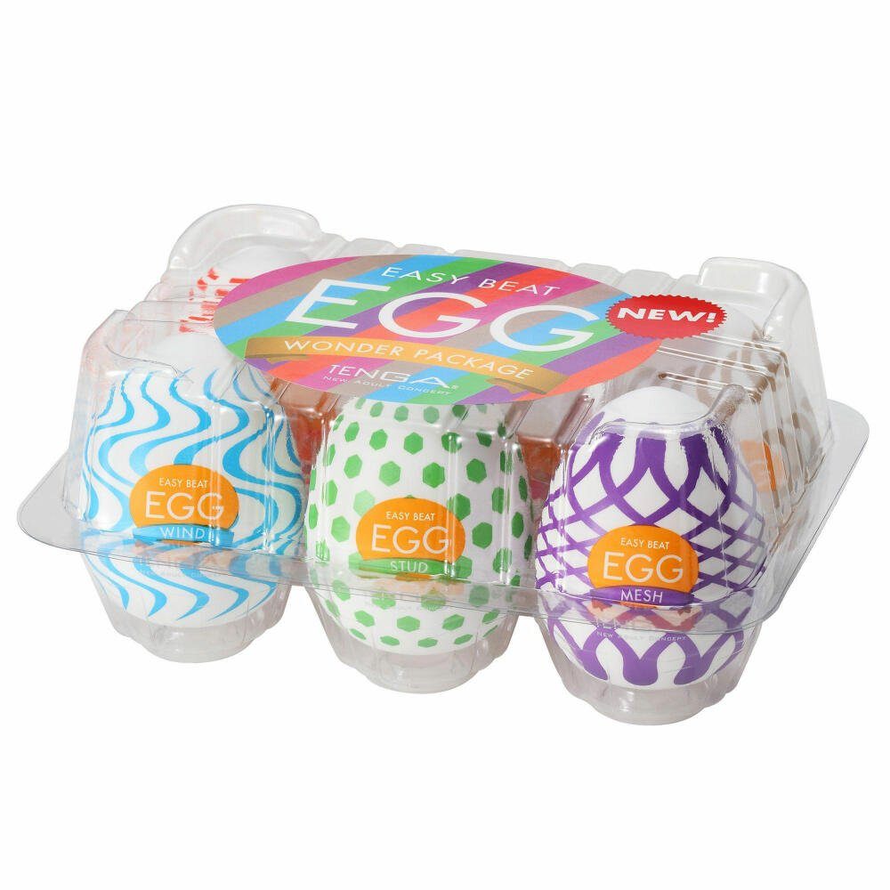 Tenga Masturbator Egg Wonder Package, Set 6-tlg., 6 verschiedene Texturen