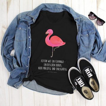 Mr. & Mrs. Panda T-Shirt Flamingo classic - Schwarz - Geschenk, ich, T-Shirt mit Spruch, Freun (1-tlg)
