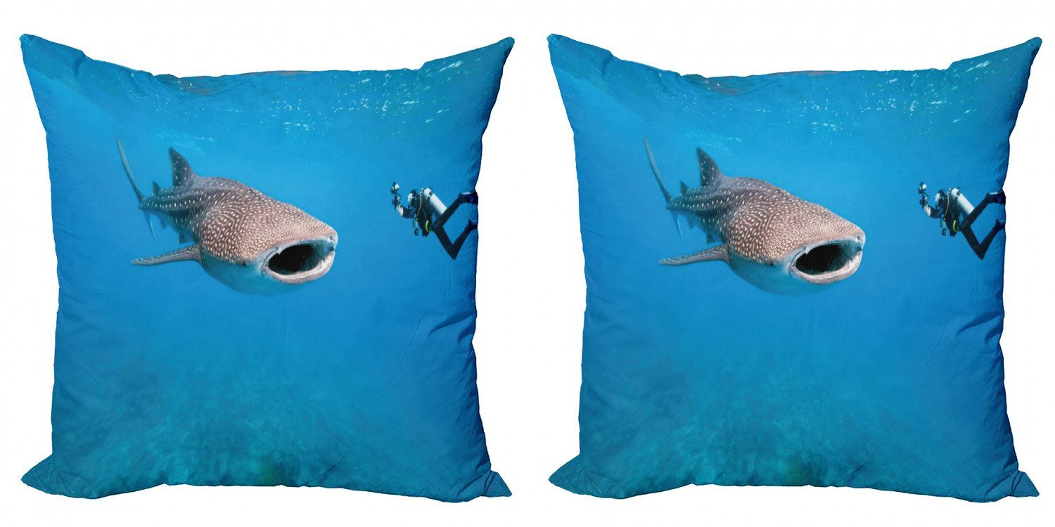 Hai Riesenfisch (2 Doppelseitiger Stück), Accent Ozean Digitaldruck, Tauchen Modern Abakuhaus Kissenbezüge