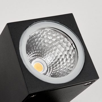 hofstein Außen-Wandleuchte »Fontecorniale« moderne Wandlampe aus Metall/Glas in Schwarz/Klar, 3000 Kelvin, m. Lichteffekt, LED 510 Lumen, Schirm verstellbar