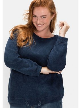 Sheego Sweatshirt Große Größen aus Strickfleece, mit Saum-Tunnelzug