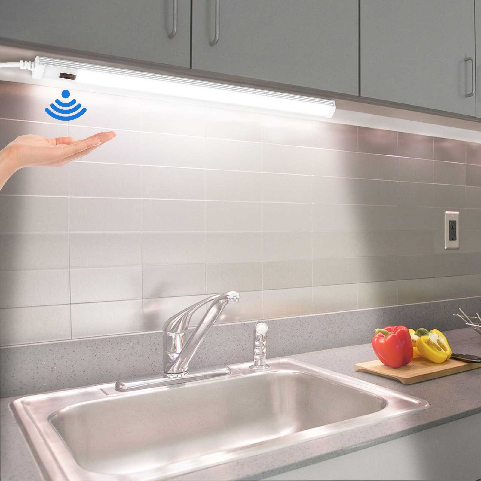 Bad, veränderbar, Sensor USB-betrieben Farbe Schalter, weißes, LED Sunicol Lichtleiste Küche für Schrank