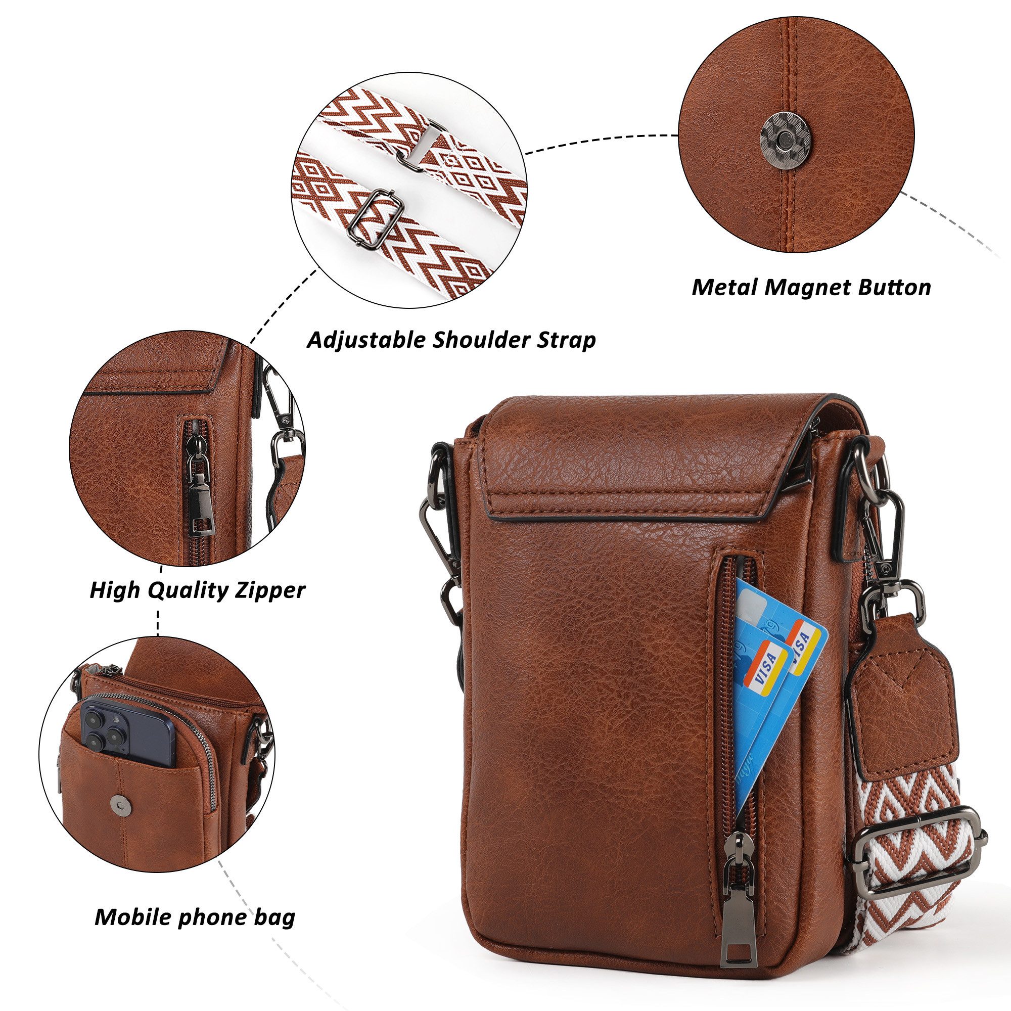 TAN.TOMI Umhängetasche Damen Handy Crossbody Bag Handytasche zum Umhängen Damen Klein, Ciryrucksack damen, für Pendeln Reise Campus Sport Rucksäcke
