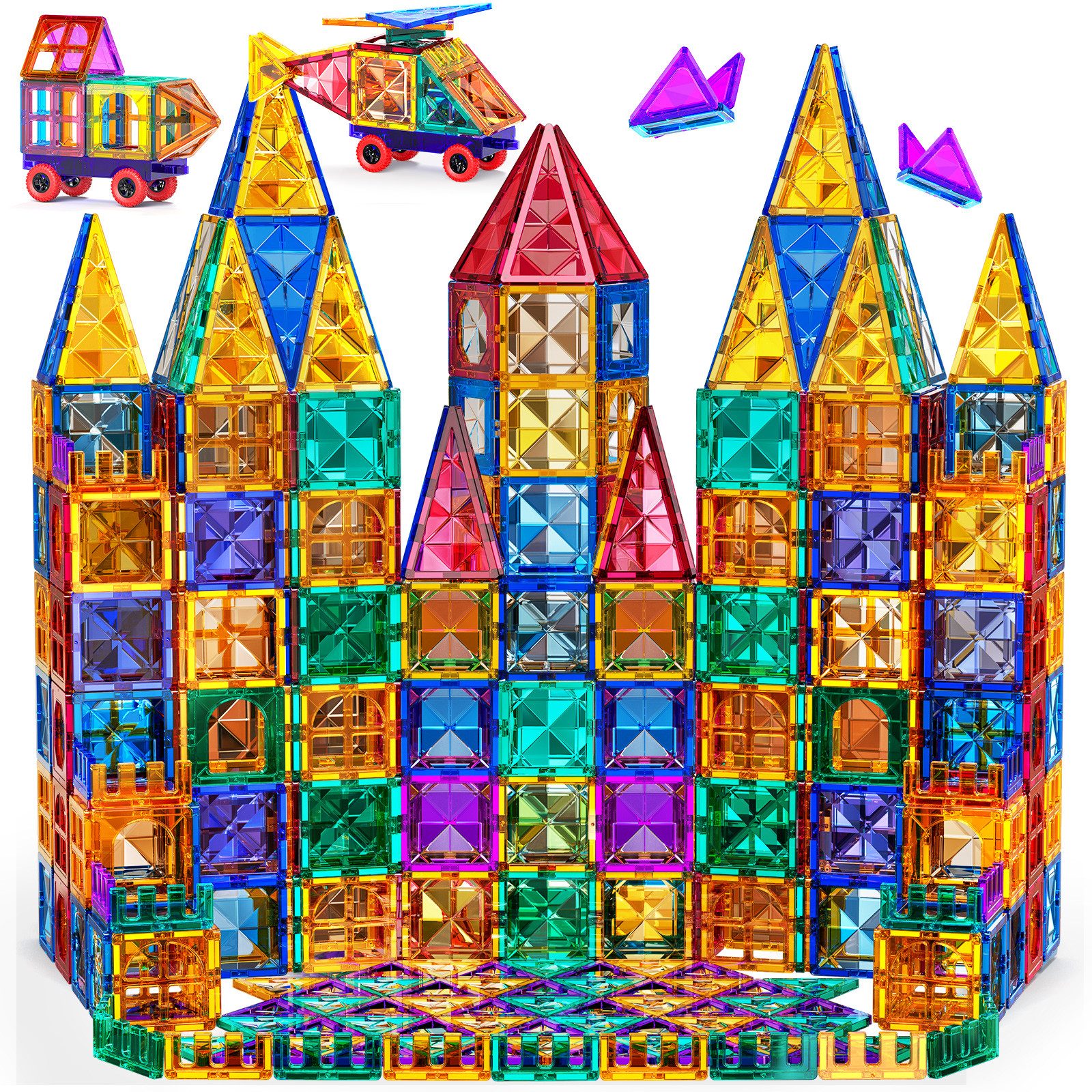 TEMI agnetspielzeug Magneten Kinder Magnetbausteine Magnet Magnetspielbausteine, (Set, 180 St., 80/102/150/180 Teile), Geschenk für 3, 4, 5, 6, 7, 8, 9 Jahre Kinder