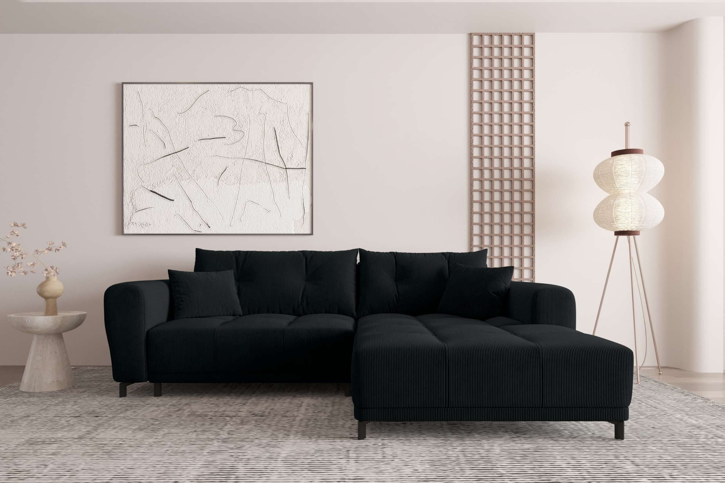 99rooms Ecksofa Massimo, Sofa L-Form, Eckcouch, mit oder ohne Schlaffunktion,Rundumbezug, in Cordstoff POSO