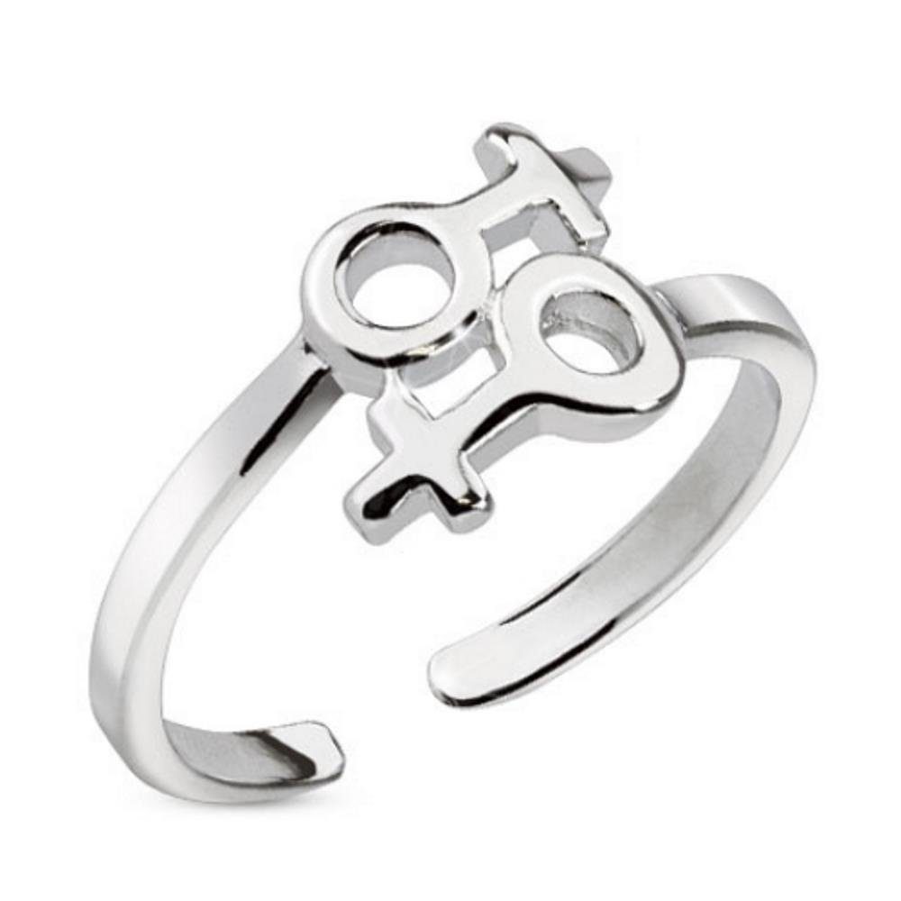 Zehenring Zehenring mit Weiblichkeitssymbol Silber aus Messing Unisex