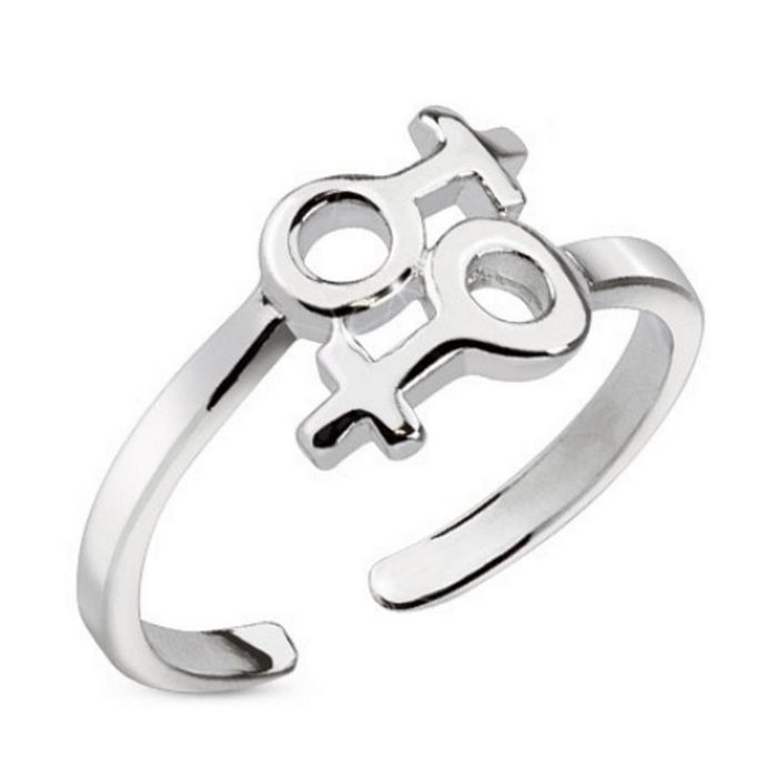 BUNGSA Zehenring Zehenring mit Weiblichkeitssymbol Silber aus Messing Unisex Zehring Toering