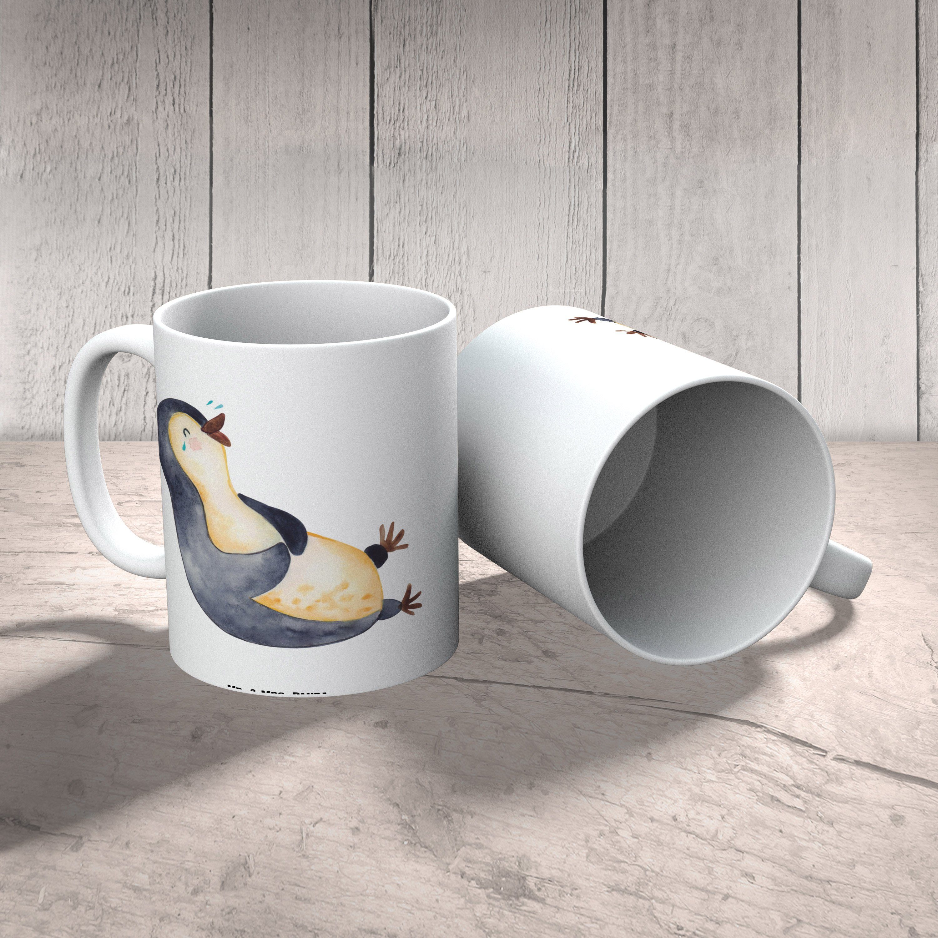 Geschenk, lol, Mrs. Weiß lachend Panda Kaffeetasse, Keramik Tasse, Grosse XL XL Mr. Tasse - & Pinguin Tasse -