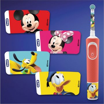 Oral-B Elektrische Kinderzahnbürste Kids Mickey, Aufsteckbürsten: 1 St., extra weiche Borsten, 2 Putzmodi, Timer, 4 Mickey-Sticker, ab 3 Jahren