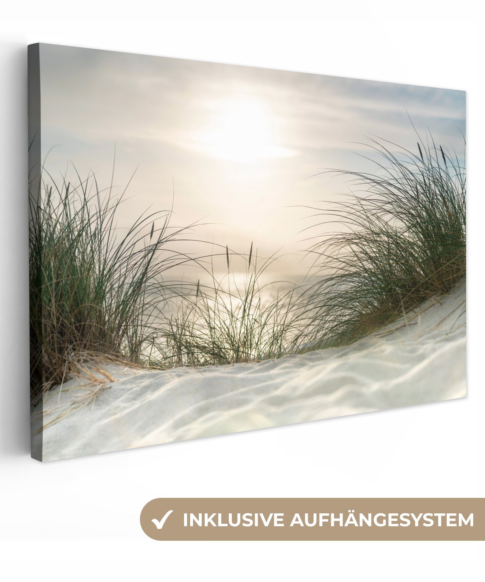 OneMillionCanvasses® Leinwandbild Sand - Gras - günstig online kaufen