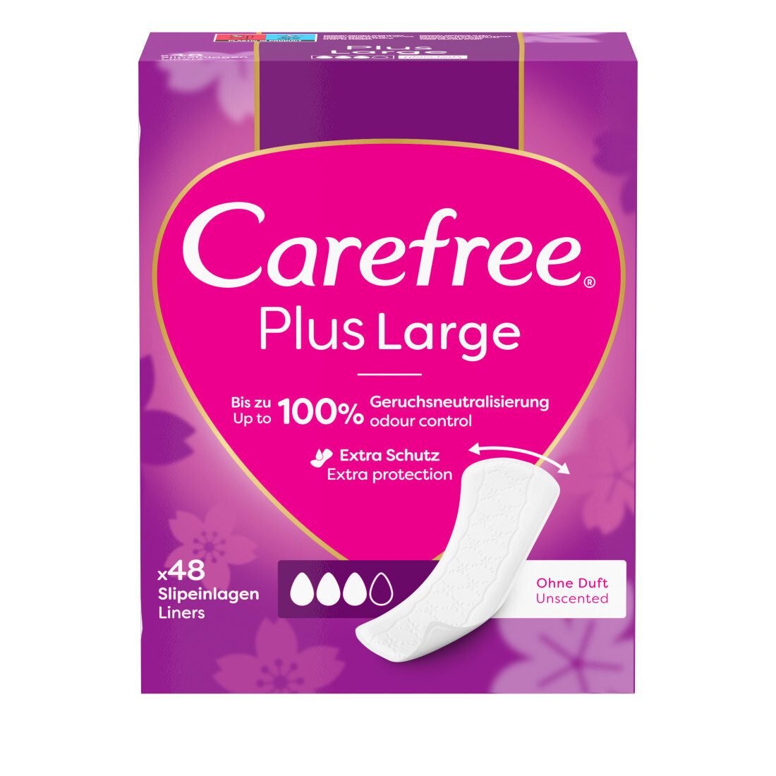 CAREFREE Slip-Einlage Plus Large ohne Duft - 48 St.