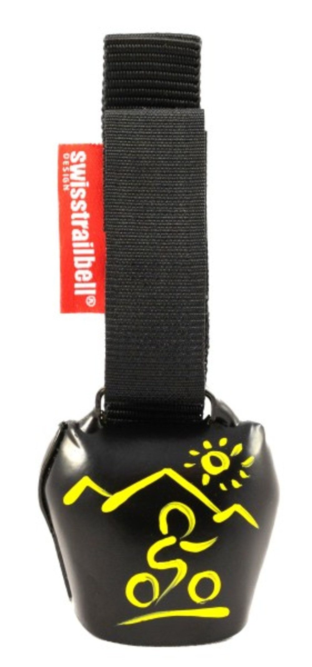 Fahrradklingel Deep Black mit gelbem MTB, Trailbell, Bear Bell