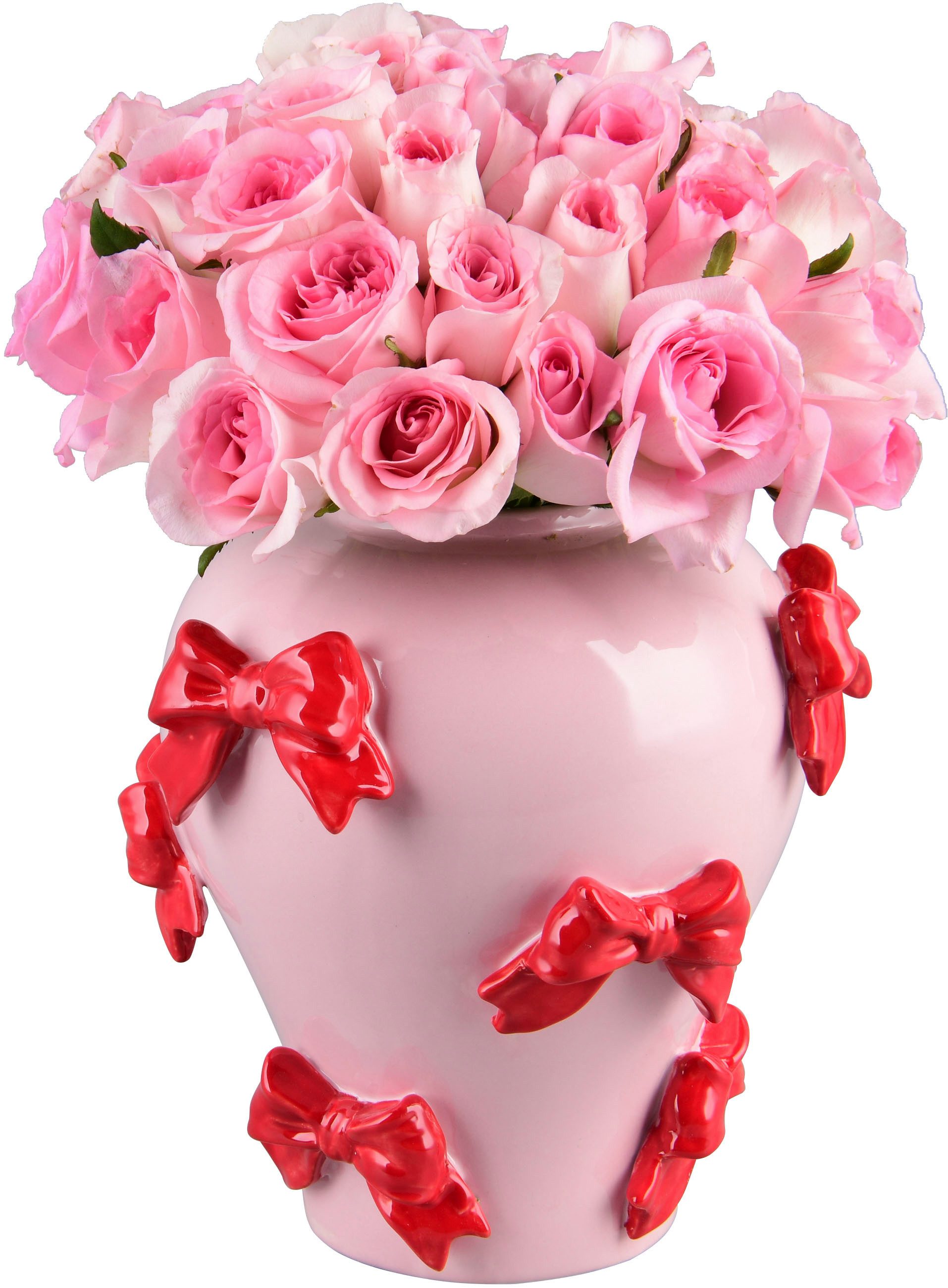 MIRRORS AND MORE Dekovase BAILY (1 St), Bunte Dekovase mit Schleifen