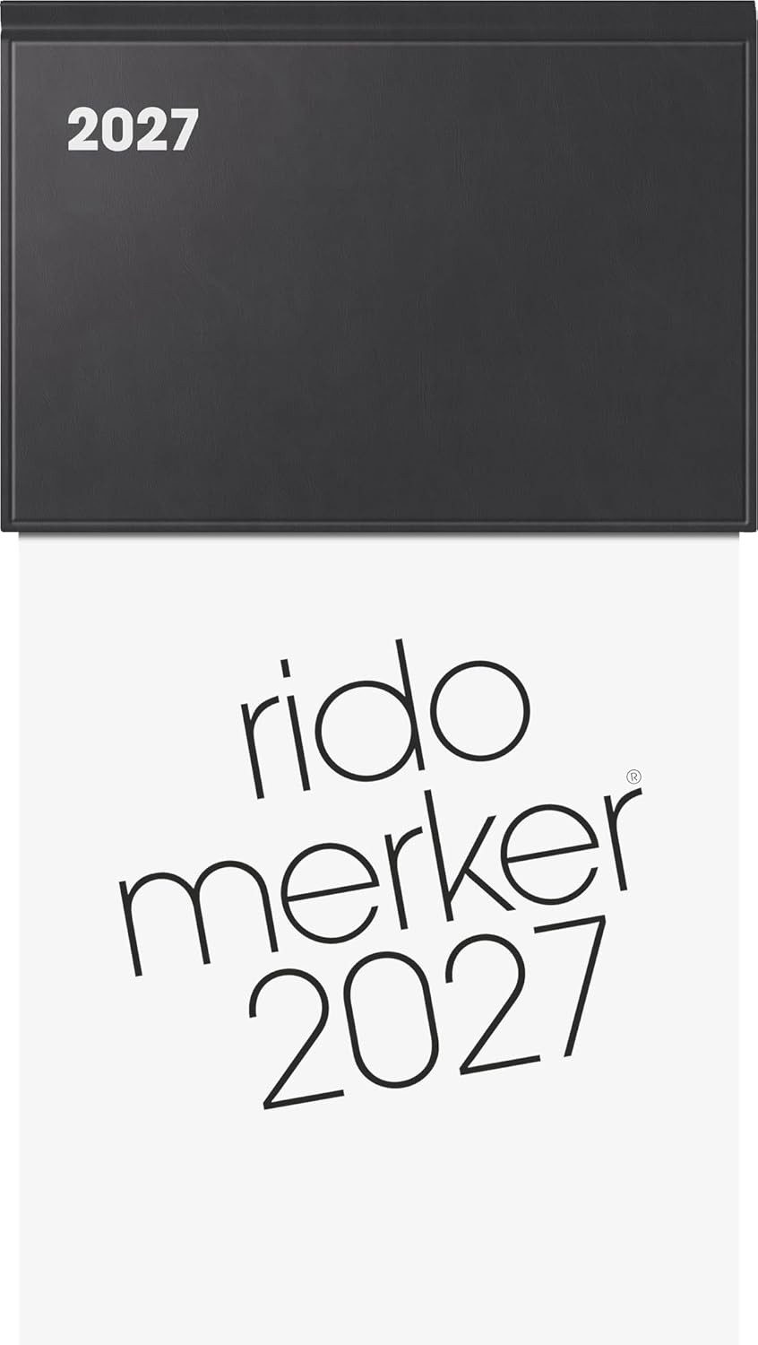 RIDO Tischkalender rido/idé Vormerkbuch Merker 2027 Kunststoff, schwarz