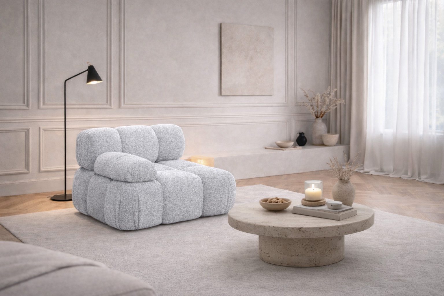Kaiser Möbel Sofaelement Modul seitlich links / rechts, modulares System, Stoff Abriamo,SELIA (Einzelelement), modulares System, Wellenfederung