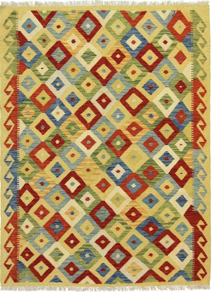 Orientteppich Kelim Afghan 125x168 Handgewebter Orientteppich, Nain Trading, rechteckig, Höhe: 3 mm