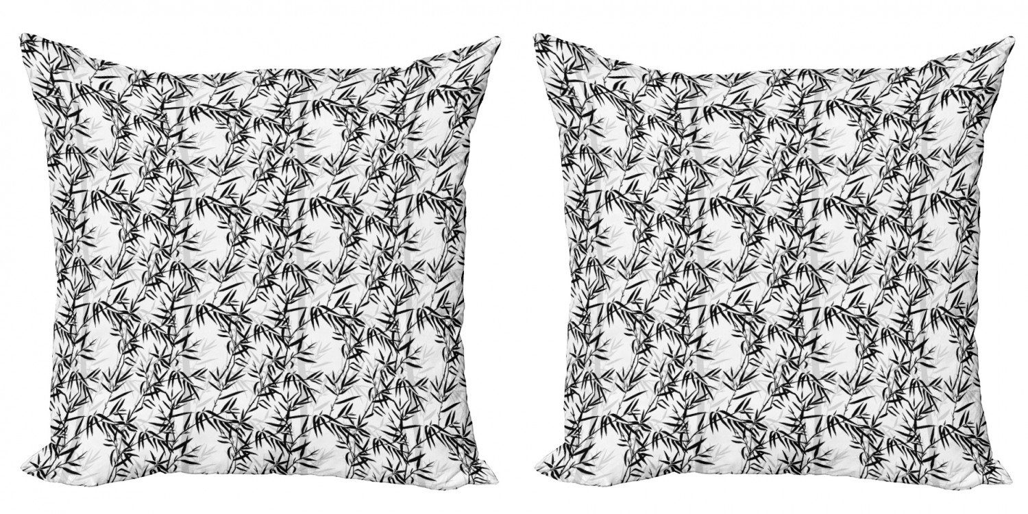 Modern Doppelseitiger Stück), Blätter Asian Oriental (2 Accent Blätter Sticks Digitaldruck, Kissenbezüge Abakuhaus