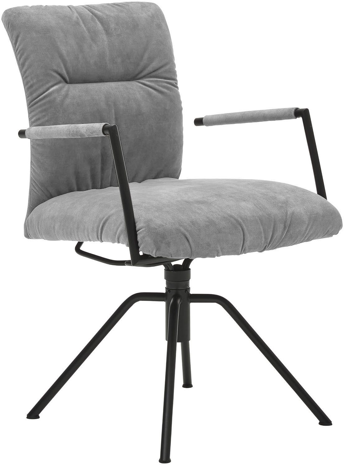 Musterring Armlehnstuhl Helmond 6620 (Packung, 1 St), Gestell schwarz, drehbar, besonders leger gepolster, offene Armlehne
