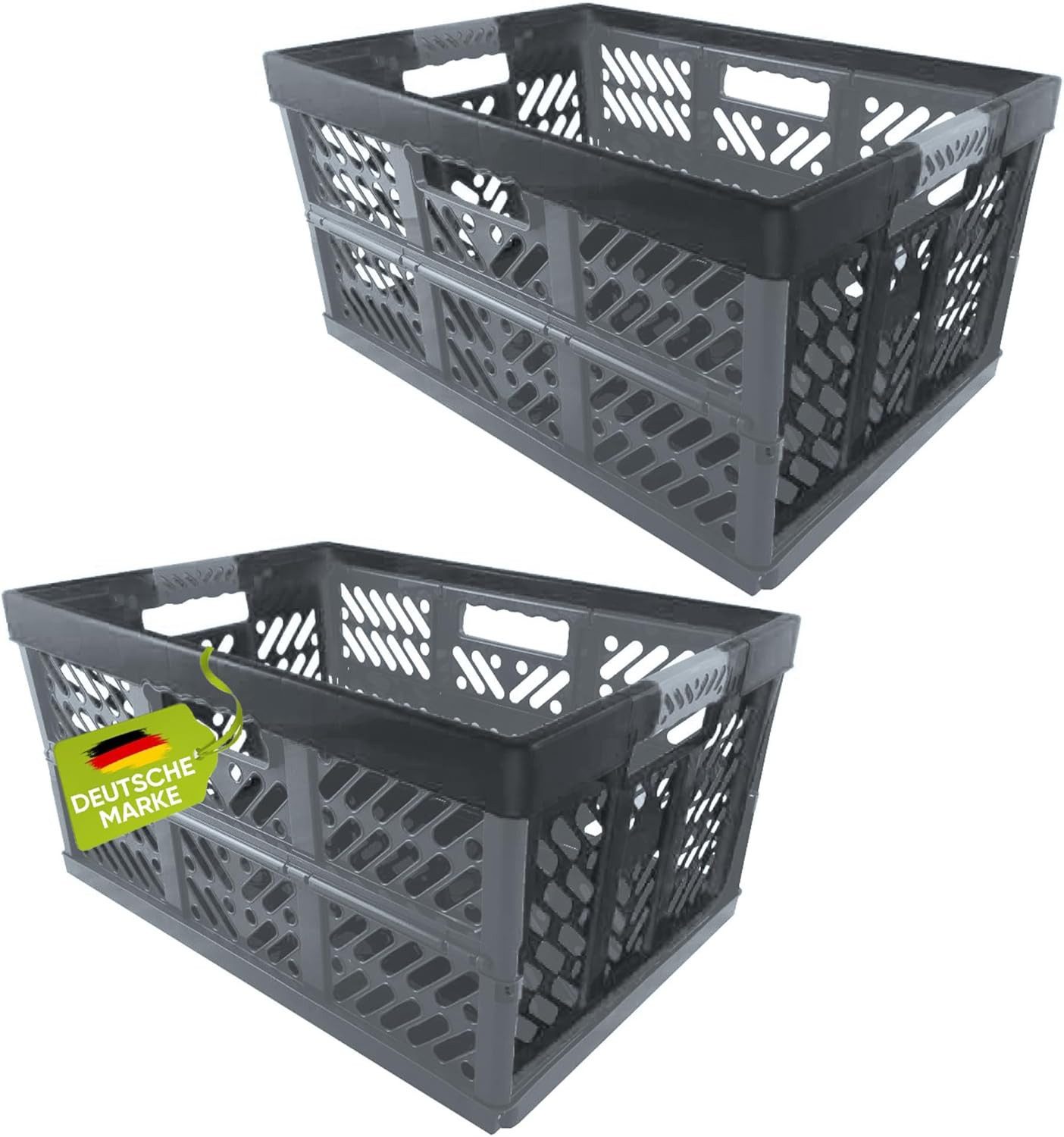 homesti Wickelauflage 2 x Robuste Profi - Klappbox 45 L bis 50 kg - Faltbox, Kiste, Korb