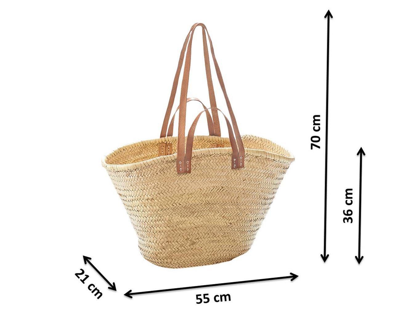 Kobolo Shopper Palmtasche mit Ledergriffen und Lederhenkeln günstig online kaufen