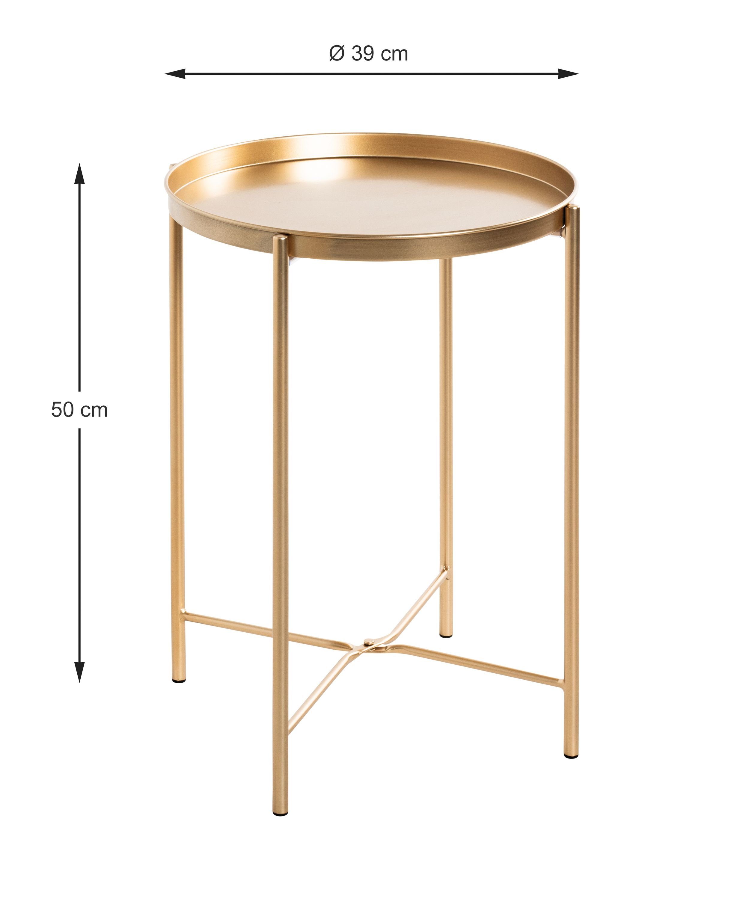 HAKU Beistelltisch Beistelltisch, HAKU Möbel Beistelltisch (DH 39x50 gold cm) Kaffeetisch cm DH 39x50