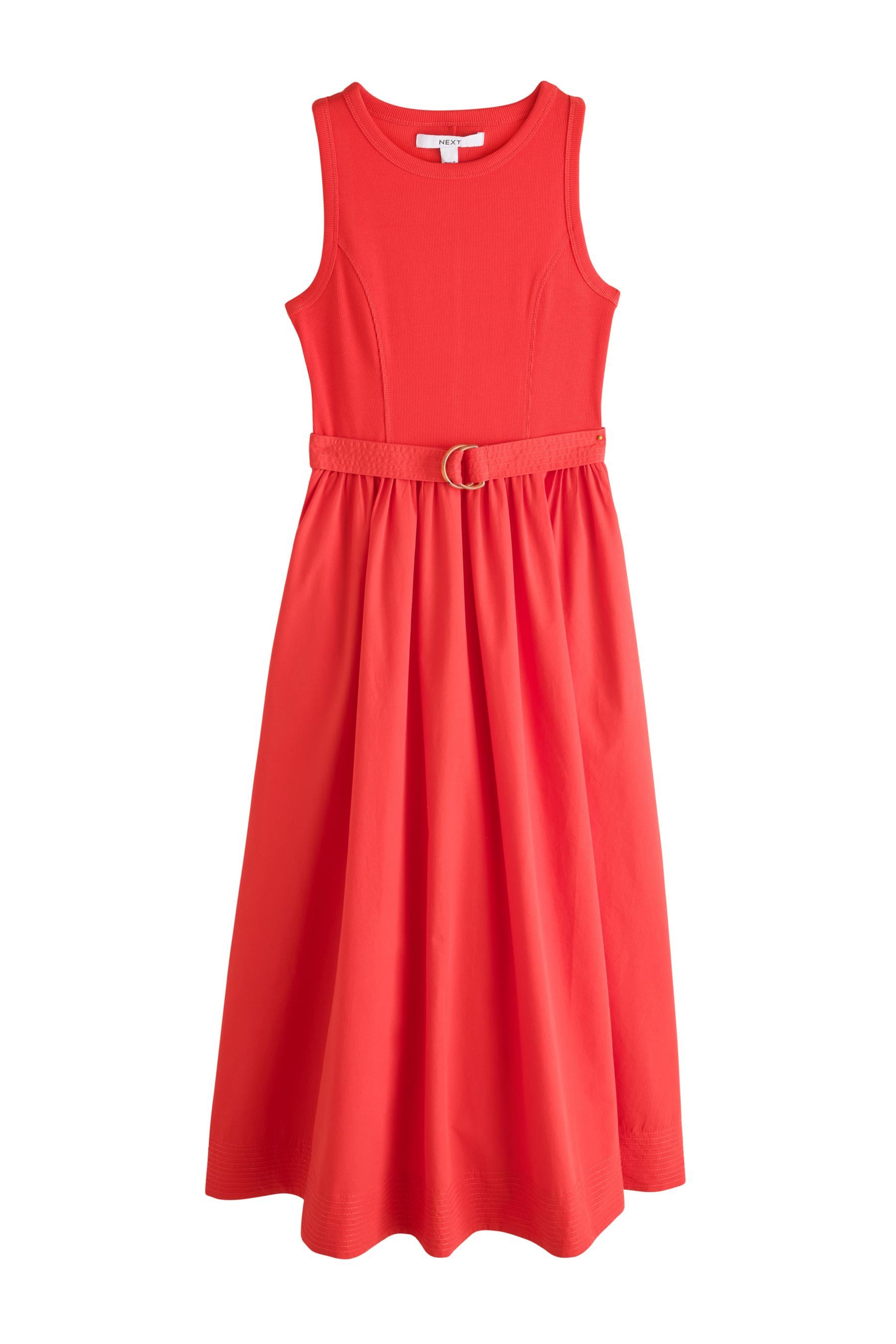 Next Midikleid 2-in-1-Midikleid aus Mischgewebe mit Gürtel (1-tlg)