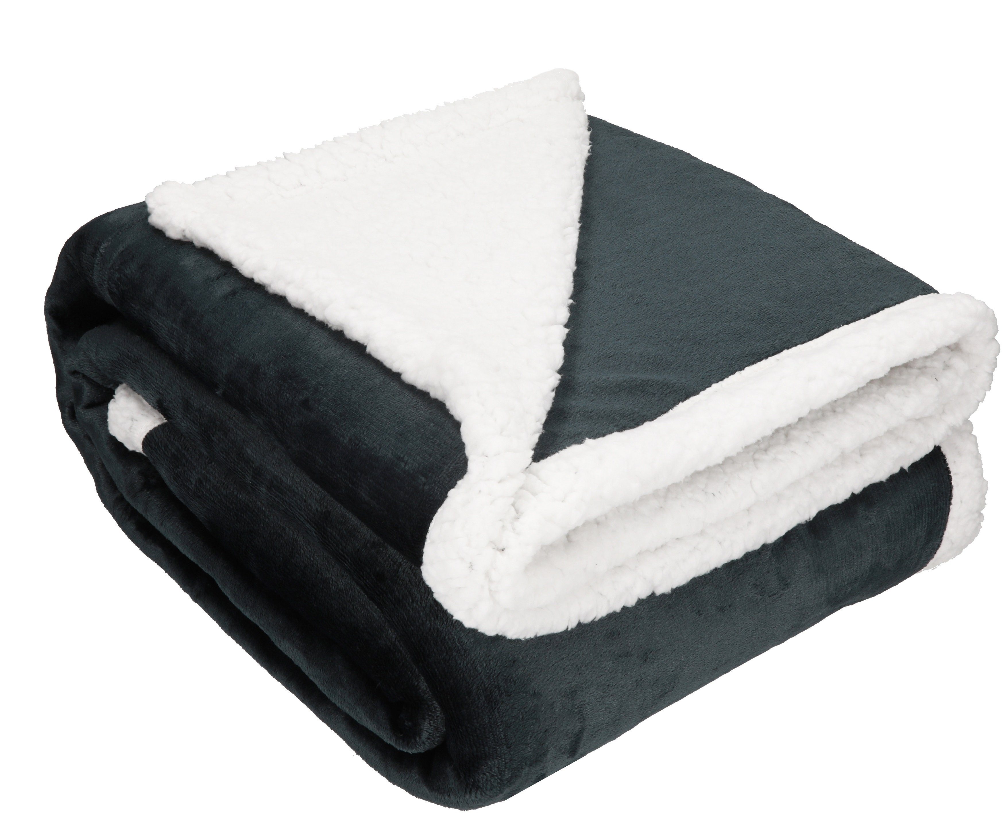 Wohndecke Luxus Flanell Sherpa Kuscheldecke XXL Verona Größe 150x200 cm, Be günstig online kaufen