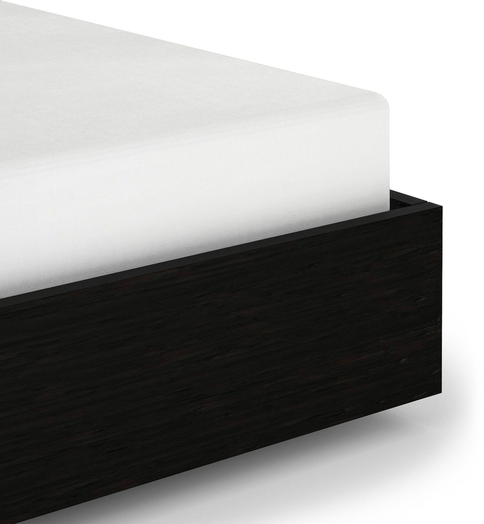 Heckett and Lane Spannbettlaken Elementi, Mako-Satin, Gummizug: rundum, (1 Stück), Laken aus 100% Baumwolle, hochwertiges Mako-Satin, Betttuch ab 90x200