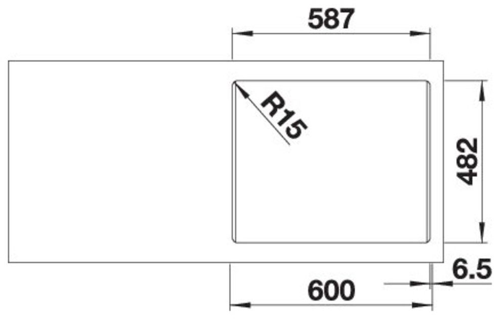 Blanco Edelstahlspüle BLANCODANA 6, eckig, 50/61 cm, (1 St), zum wechselseitigen Einbau geeignet