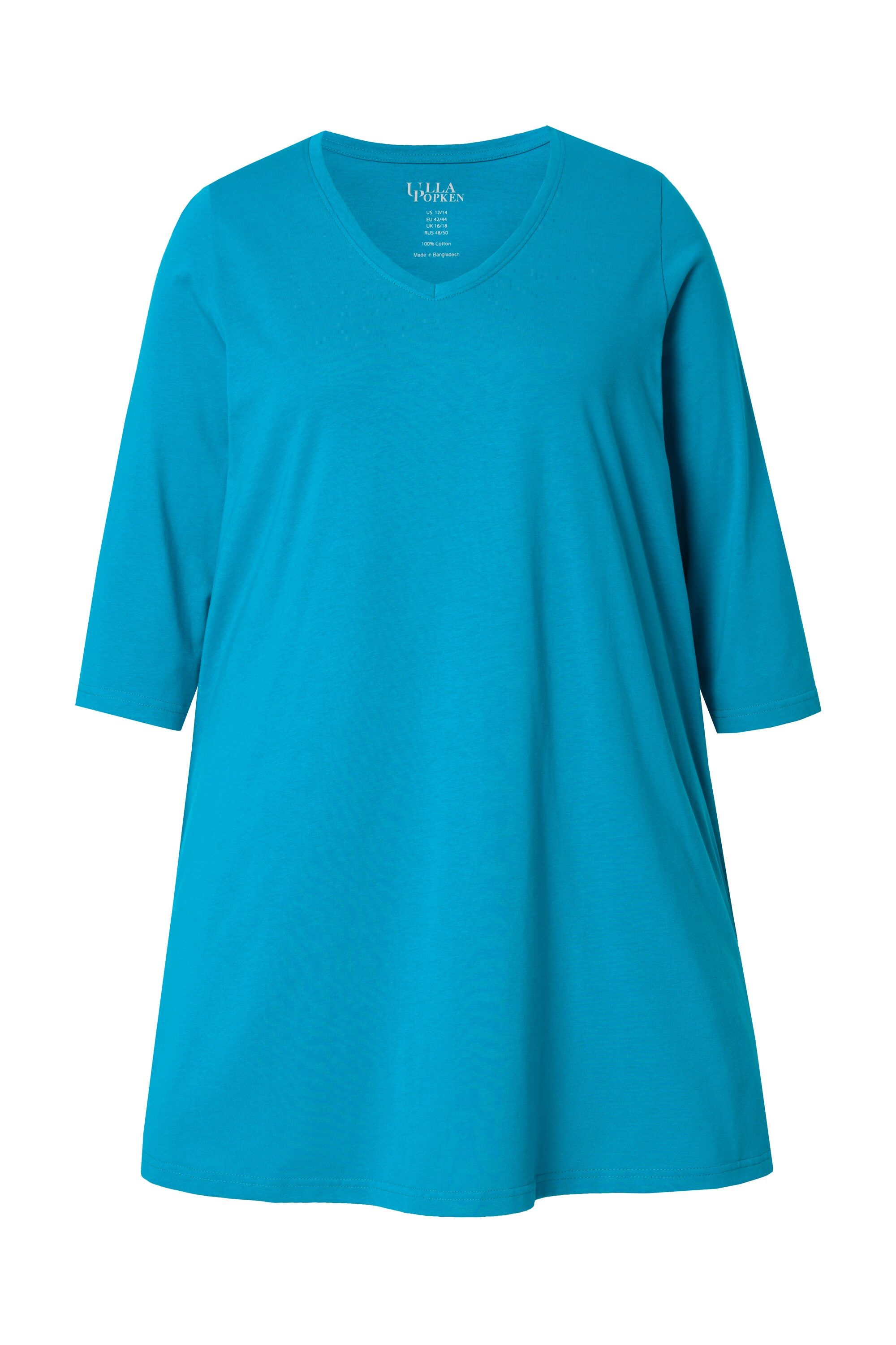 Ulla Popken Longshirt Longshirt A-Linie V-Ausschnitt günstig online kaufen