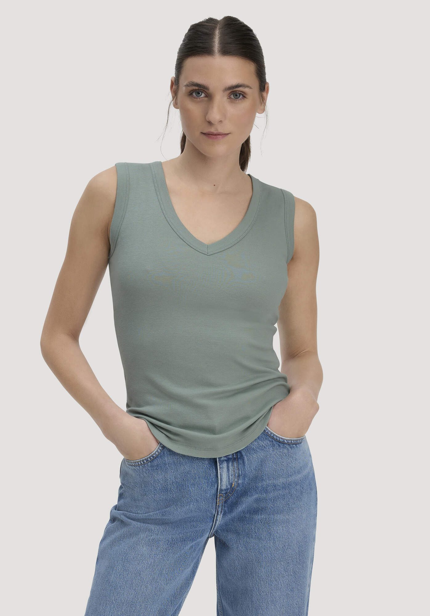 Hessnatur Shirttop Fitted aus Bio-Baumwolle und TENCEL™ Modal (1-tlg)