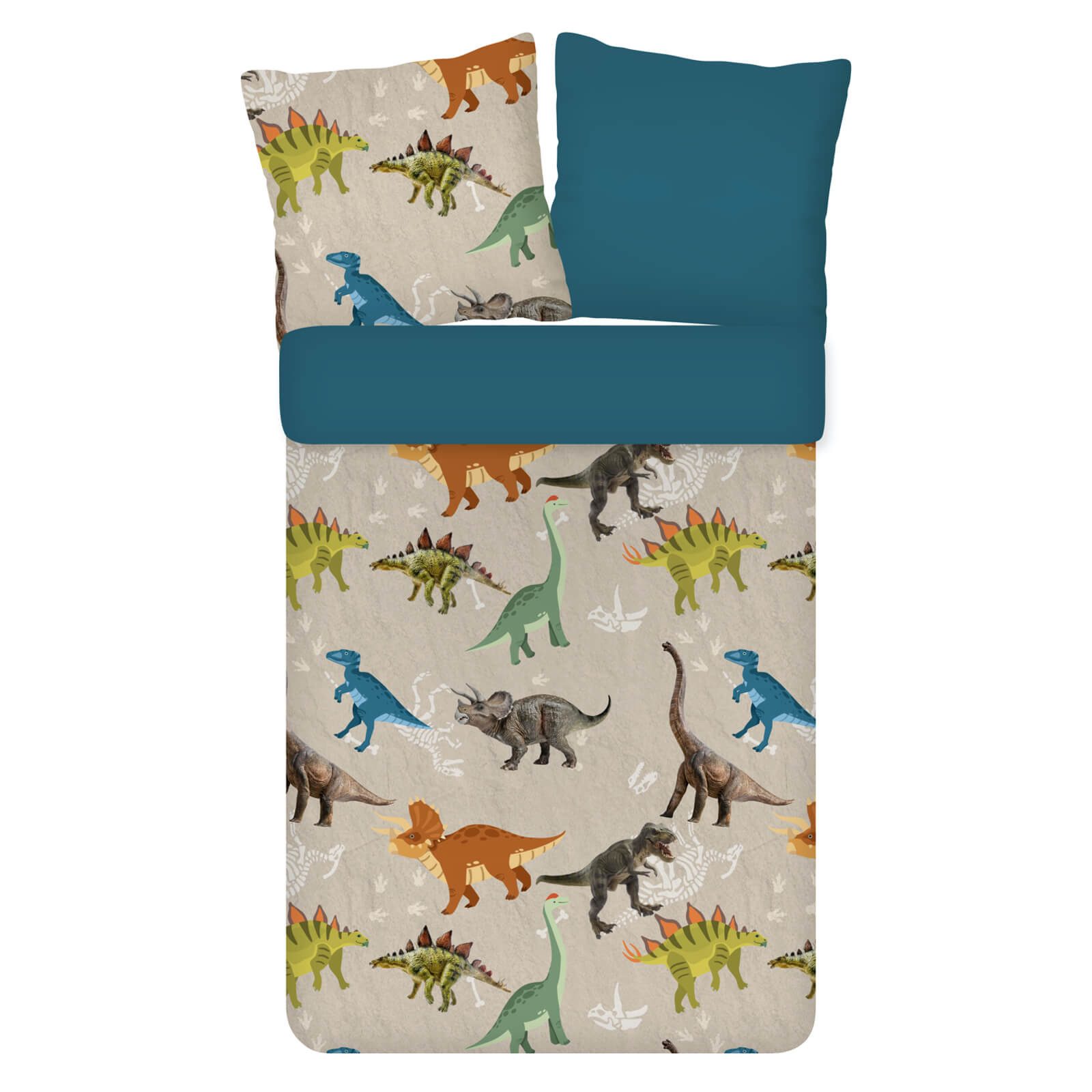 ESPiCO Kinderbettwäsche Dinosaurier Trendy Bedding, Baumwolle, 2 teilig, Urzeit, Saurier