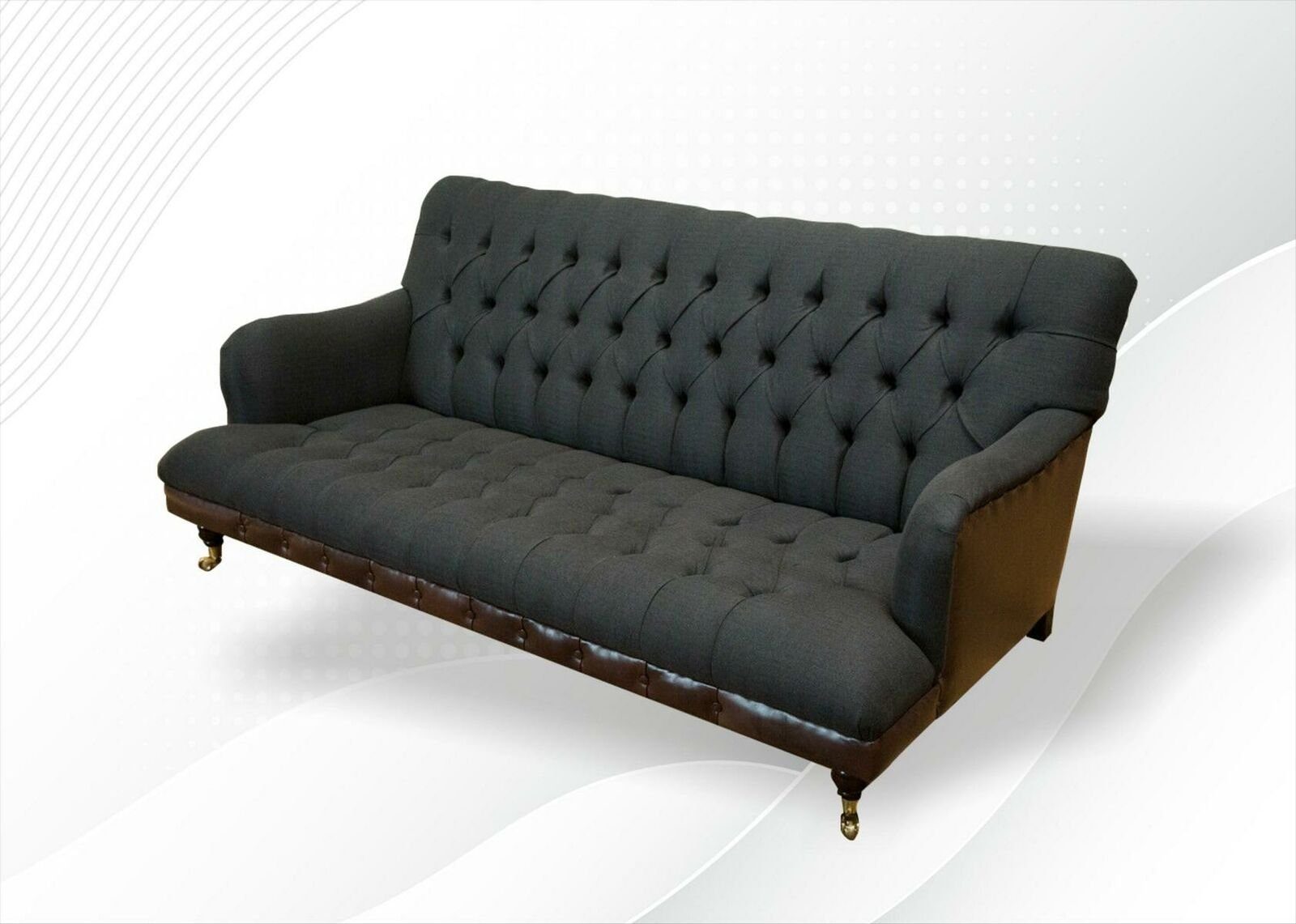JVmoebel Chesterfield-Sofa, Luxus Sofa Chesterfield Wohnzimmer Möbel Modern Schwarz Design Couchen Neu Stoff